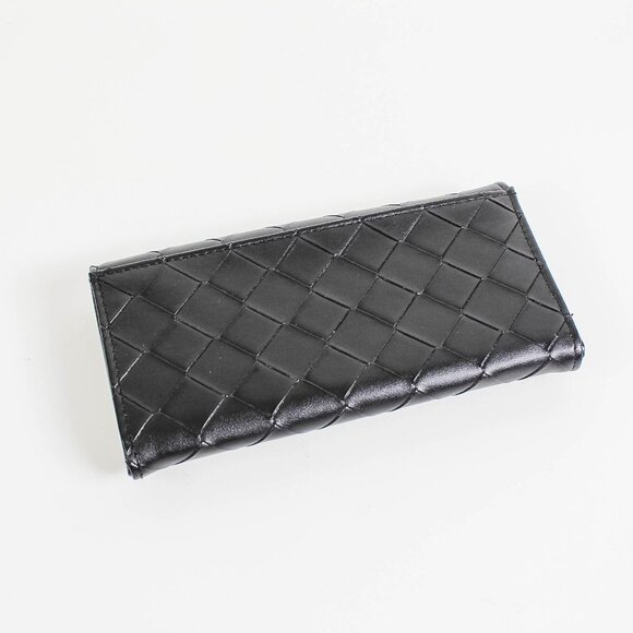 London Fog Black Woven Flap Wallet Organizer - Picture 3 of 7
